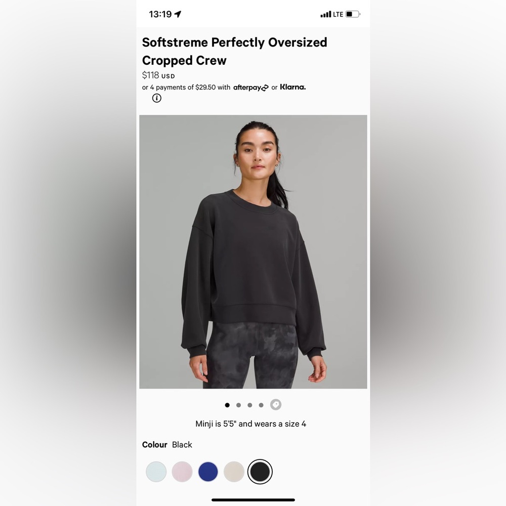 Soft streamed Perfectly Oversized Cropped Crew